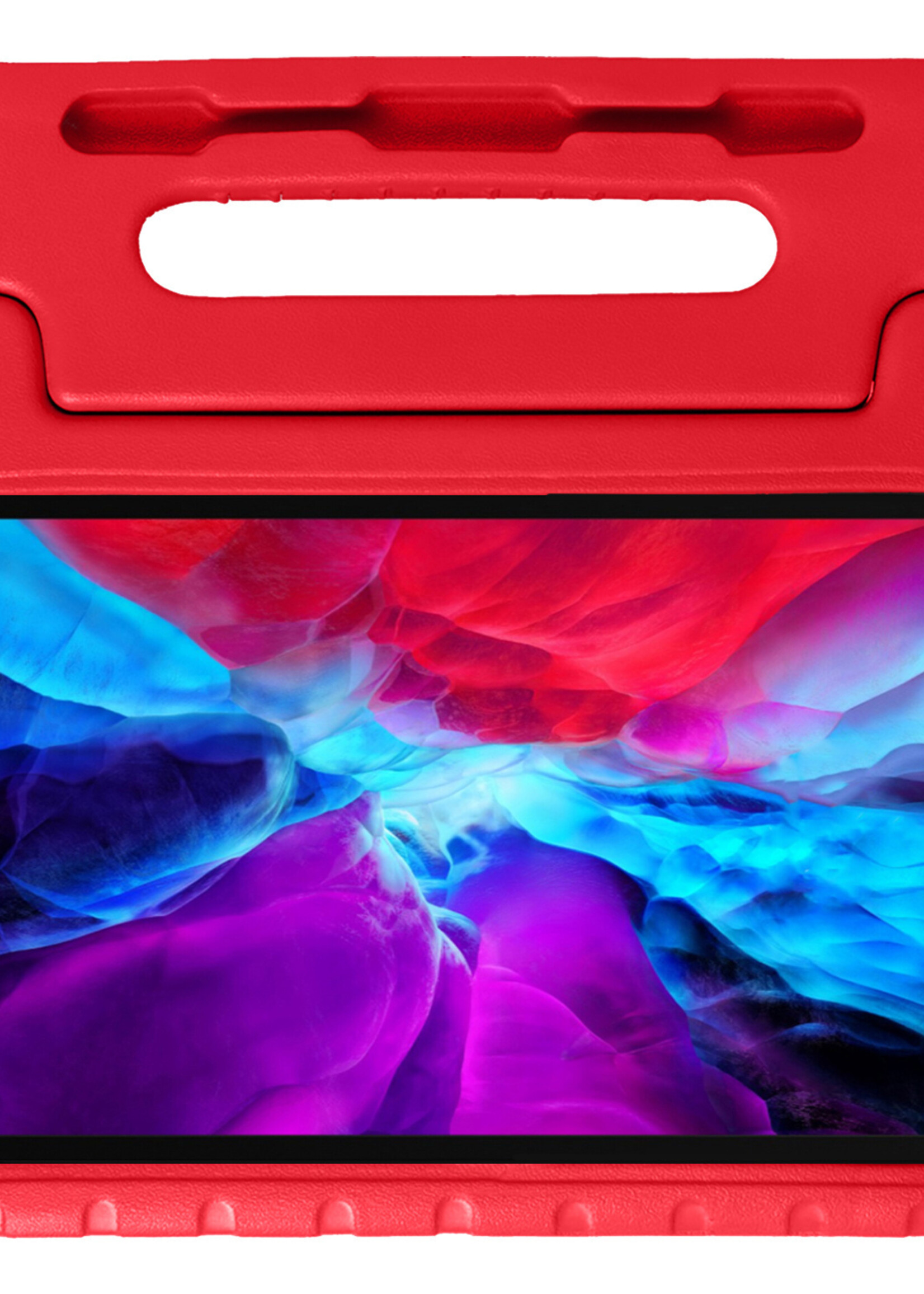 BTH Kinderhoes Geschikt voor iPad Pro 2021 (11 inch) Hoes Kinder Hoesje Kids Case Cover Kidsproof Met 2x Screenprotector - Hoesje Geschikt voor iPad Pro 11 inch (2021) Hoesje Kinder Hoes - Rood
