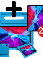BTH BTH iPad Pro 2021 (11 inch) Kinderhoes Met 2x Screenprotector - Lichtblauw