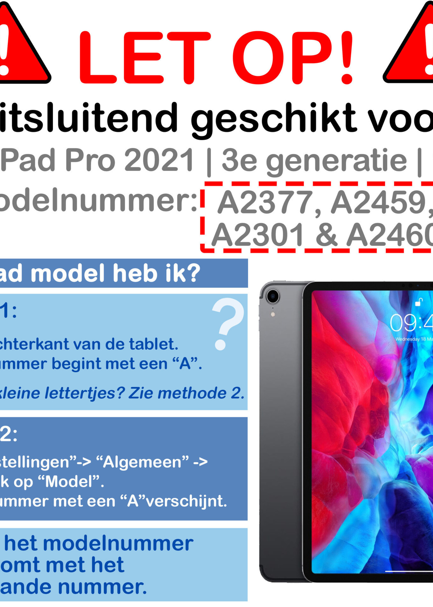 BTH Kinderhoes Geschikt voor iPad Pro 2021 (11 inch) Hoes Kinder Hoesje Kids Case Cover Kidsproof Met 2x Screenprotector - Hoesje Geschikt voor iPad Pro 11 inch (2021) Hoesje Kinder Hoes - Blauw