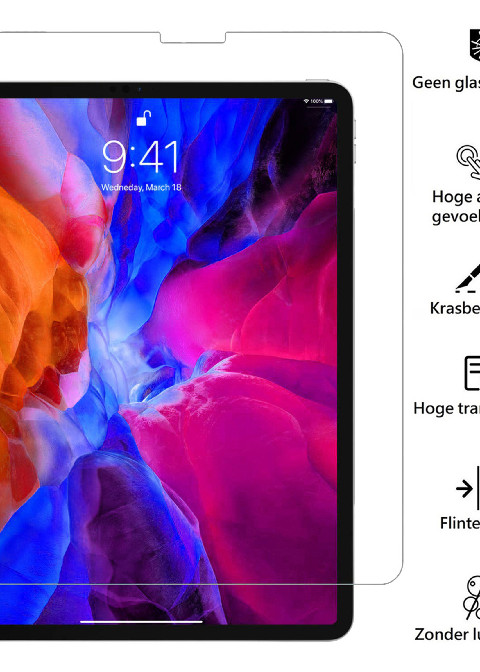 BTH Kinderhoes Geschikt voor iPad Pro 2021 (11 inch) Hoes Kinder Hoesje Kids Case Cover Kidsproof Met 2x Screenprotector - Hoesje Geschikt voor iPad Pro 11 inch (2021) Hoesje Kinder Hoes - Blauw