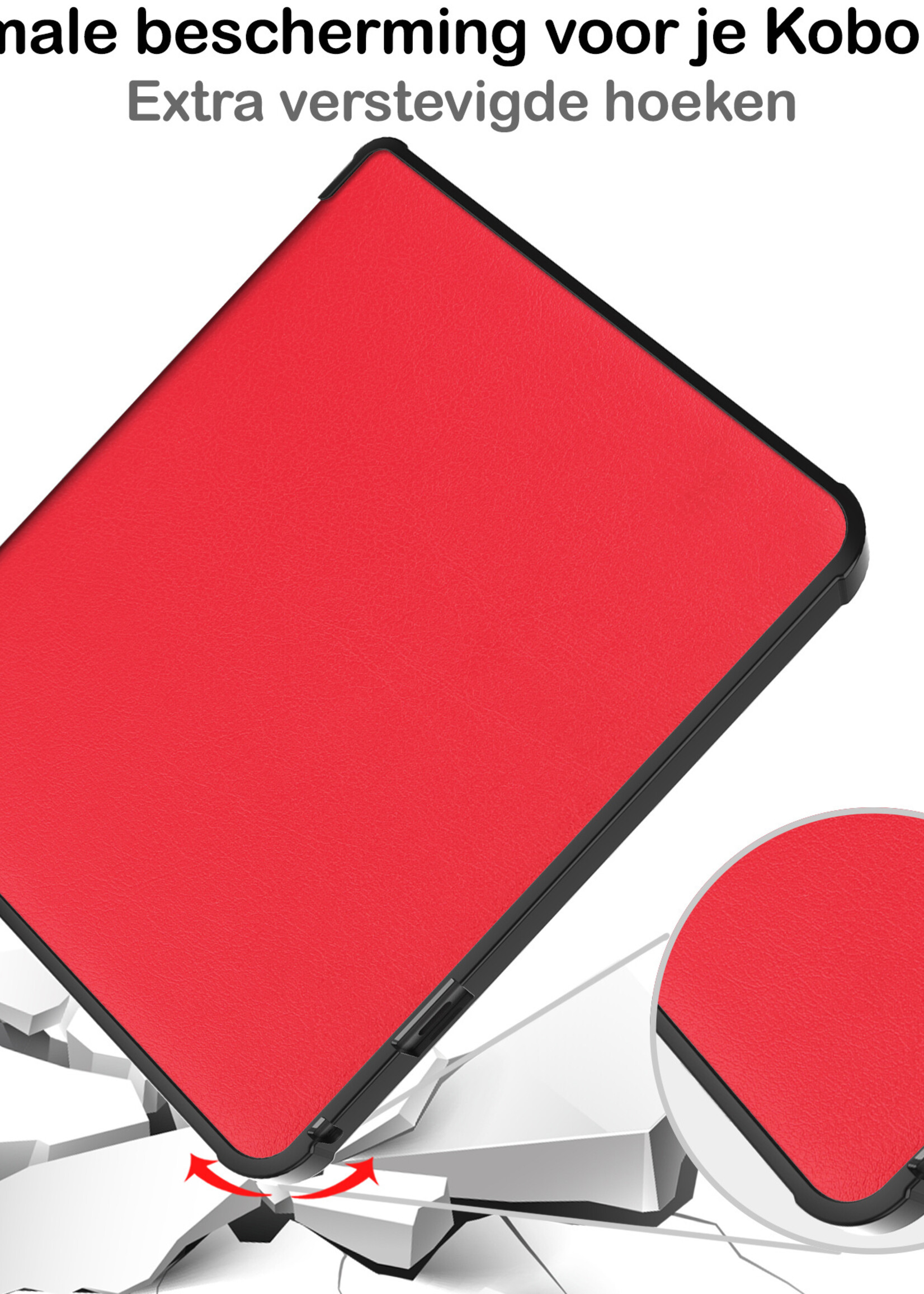 BTH Kobo Sage Hoesje Case Sleep Cover Premium Hoes - Rood