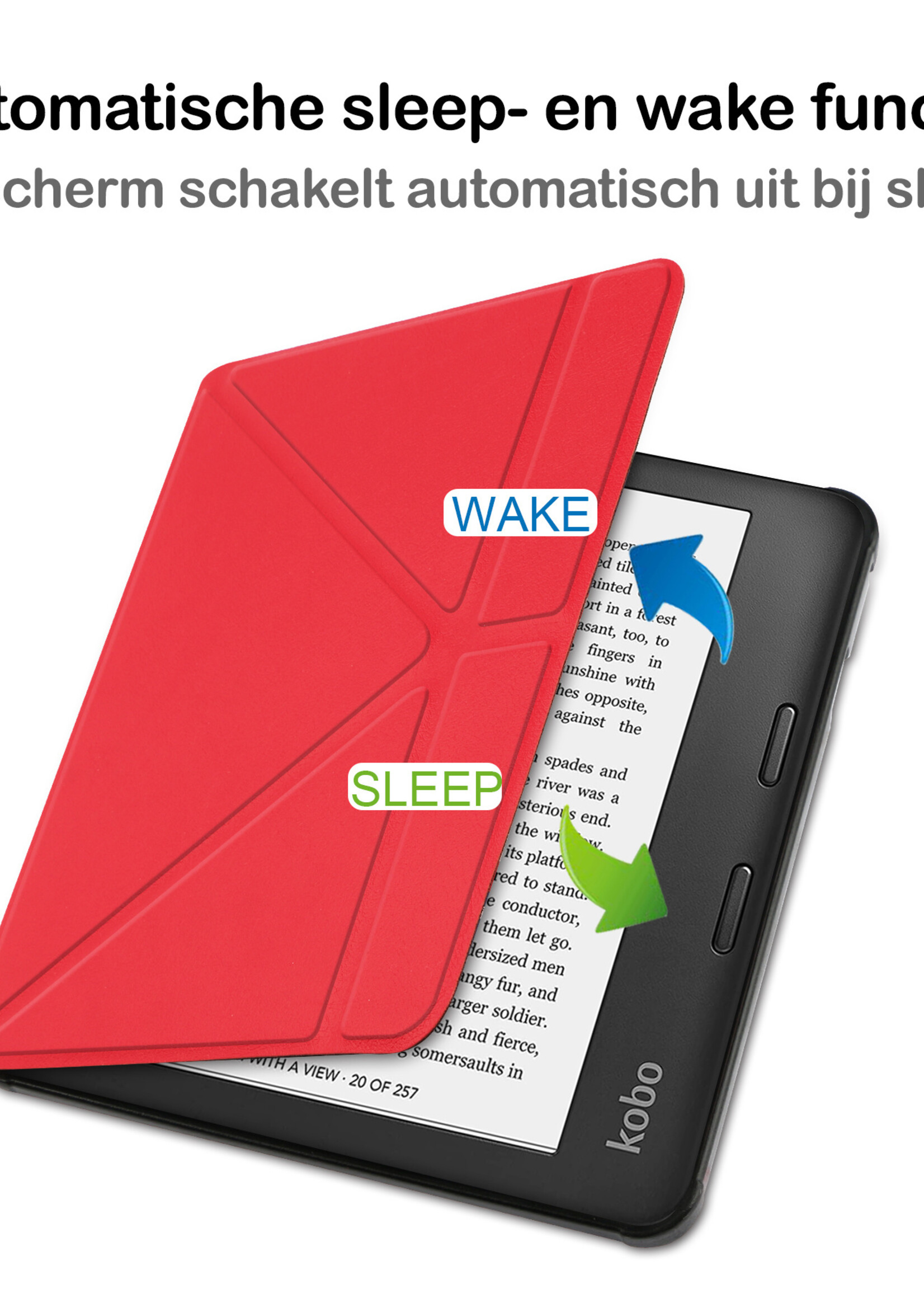 BTH Kobo Sage Hoesje Case Sleep Cover Premium Hoes - Rood