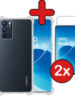 BTH BTH OPPO Reno 6 Hoesje Shockproof Met 2x Screenprotector
