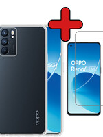 BTH BTH OPPO Reno 6 Hoesje Siliconen Transparant Met Screenprotector