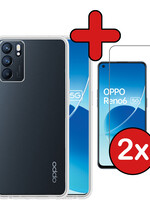 BTH BTH OPPO Reno 6 Hoesje Siliconen Transparant Met 2x Screenprotector