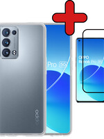 BTH BTH OPPO Reno 6 Pro Hoesje Siliconen Transparant Met Screenprotector