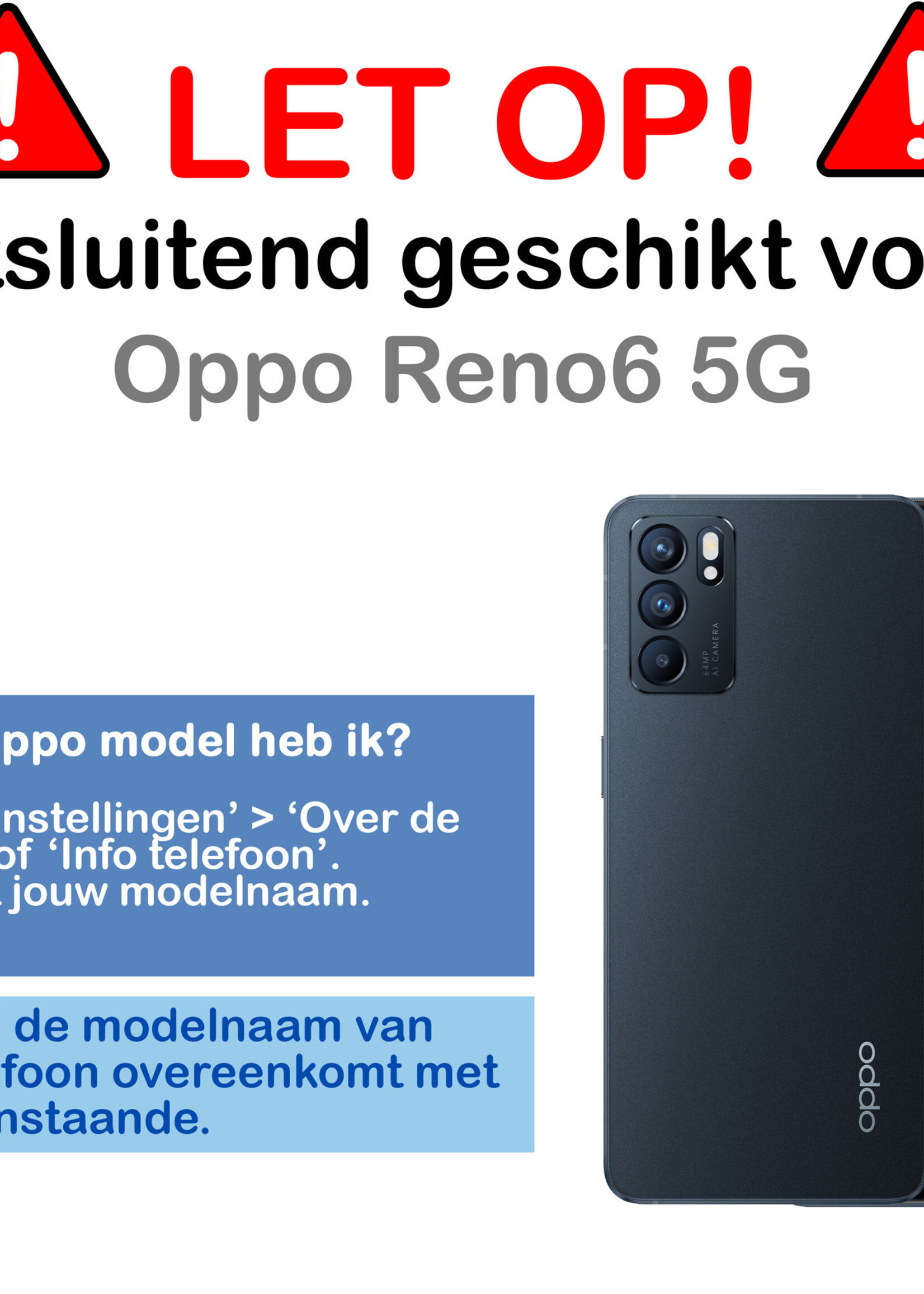 BTH Hoesje Geschikt voor OPPO Reno 6 Hoesje Siliconen Shock Proof Case Hoes Met 2x Screenprotector - Hoes Geschikt voor OPPO Reno 6 Hoes Cover Case Shockproof - Transparant