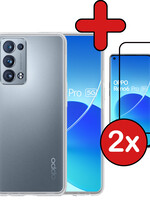 BTH BTH OPPO Reno 6 Pro Hoesje Siliconen Transparant Met 2x Screenprotector
