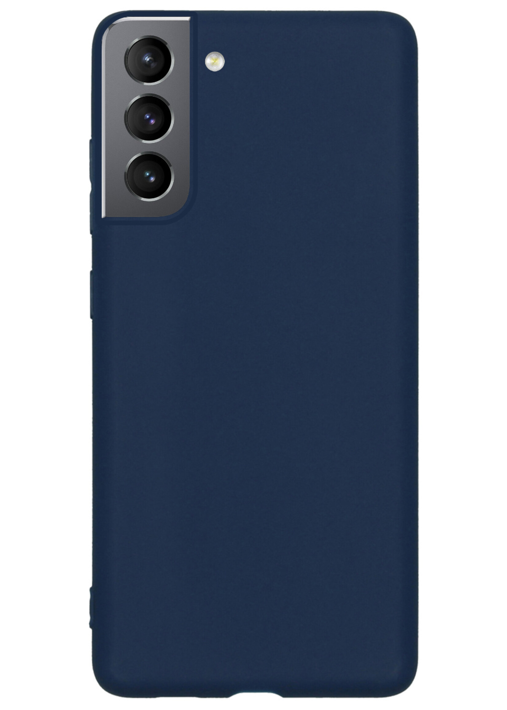 BTH Samsung Galaxy S22 Hoesje Siliconen Case Cover - Samsung S22 Hoesje Cover Hoes Siliconen - Donker Blauw