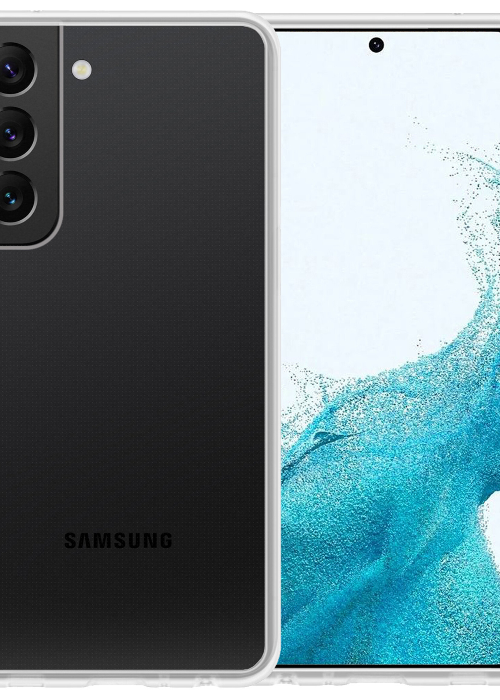 BTH Samsung Galaxy S22 Hoesje Siliconen Case Cover - Samsung S22 Hoesje Cover Hoes Siliconen - Transparant