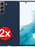 BTH BTH Samsung Galaxy S22 Hoesje Siliconen - Donkerblauw - 2 PACK