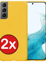 BTH BTH Samsung Galaxy S22 Hoesje Siliconen - Geel - 2 PACK