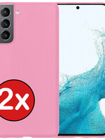 BTH BTH Samsung Galaxy S22 Hoesje Siliconen - Lichtroze - 2 PACK