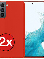 BTH BTH Samsung Galaxy S22 Hoesje Siliconen - Rood - 2 PACK