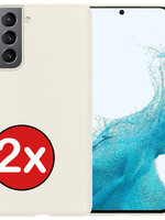 BTH BTH Samsung Galaxy S22 Hoesje Siliconen - Wit - 2 PACK