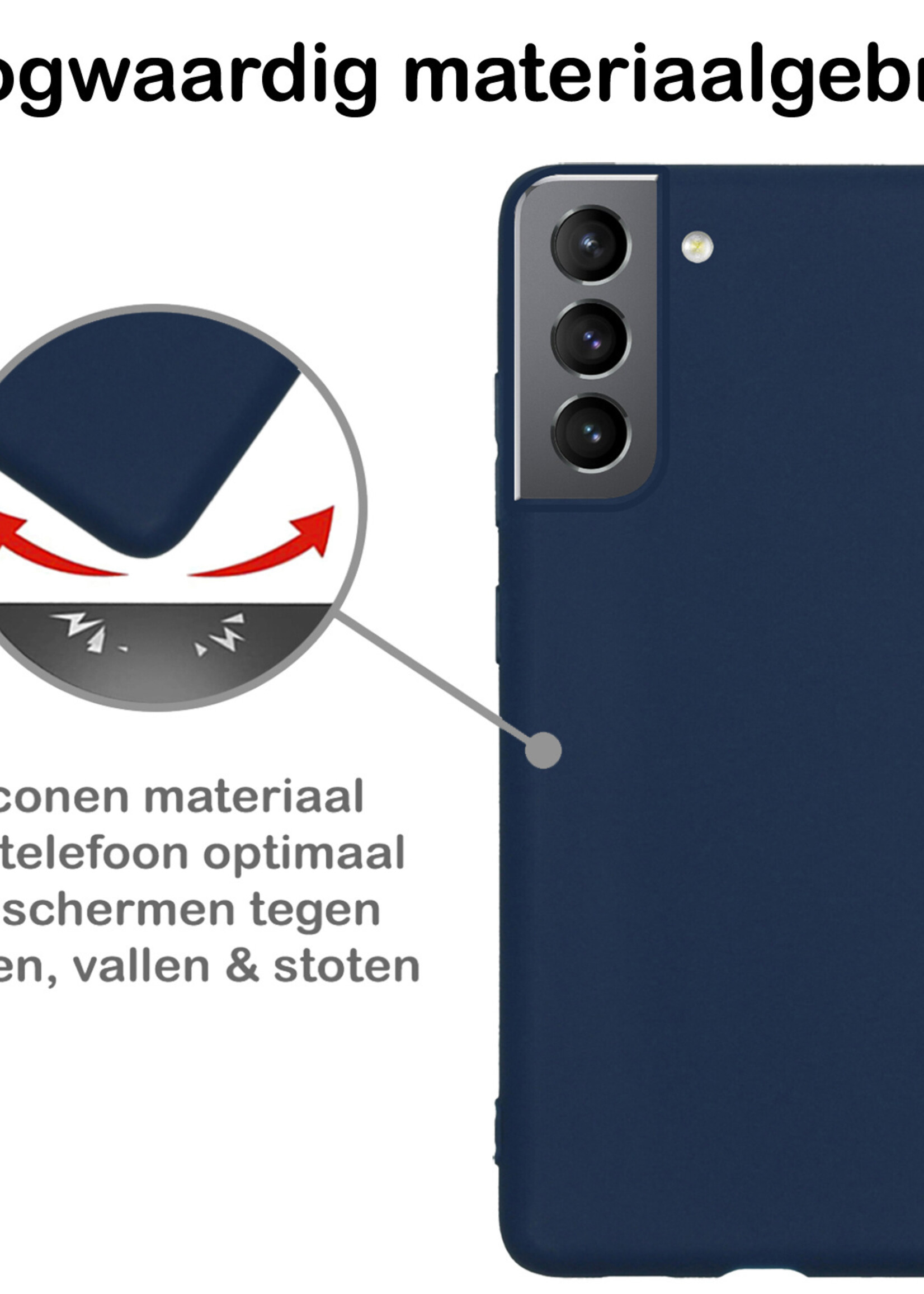 BTH Samsung Galaxy S22 Plus Hoesje Siliconen Case Cover - Samsung S22 Plus Hoesje Cover Hoes Siliconen - Donker Blauw