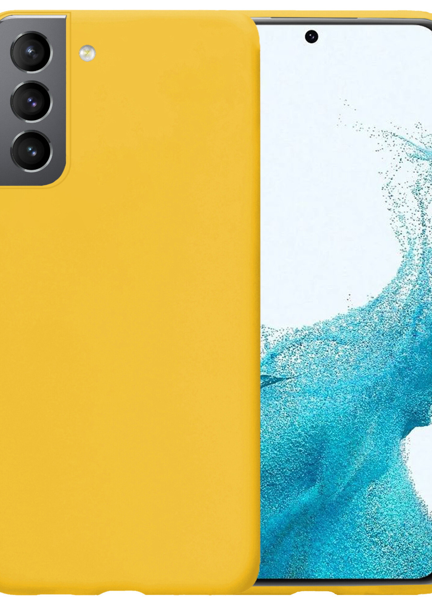 BTH Samsung Galaxy S22 Plus Hoesje Siliconen Case Cover - Samsung S22 Plus Hoesje Cover Hoes Siliconen - Geel