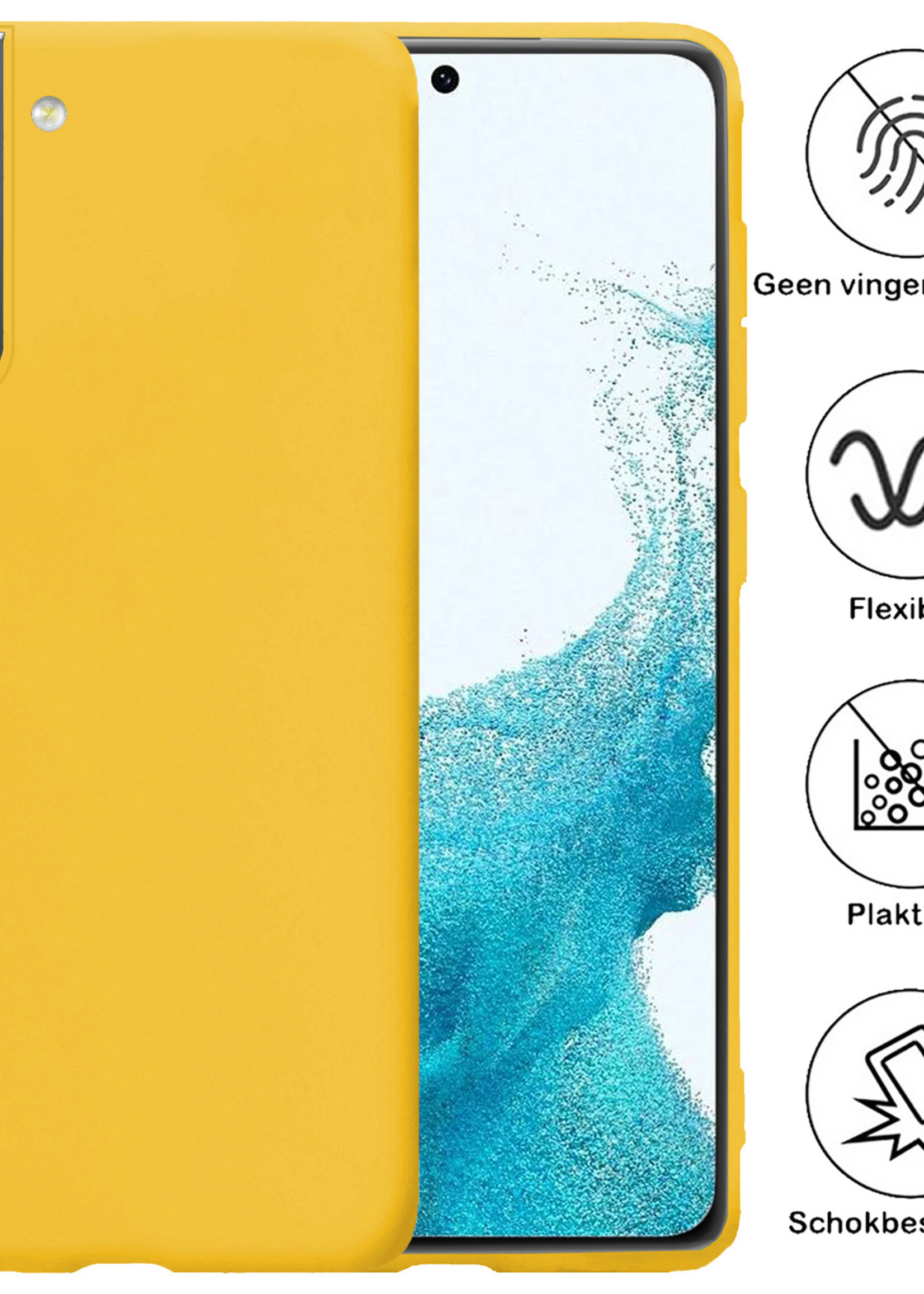 BTH Samsung Galaxy S22 Plus Hoesje Siliconen Case Cover - Samsung S22 Plus Hoesje Cover Hoes Siliconen - Geel
