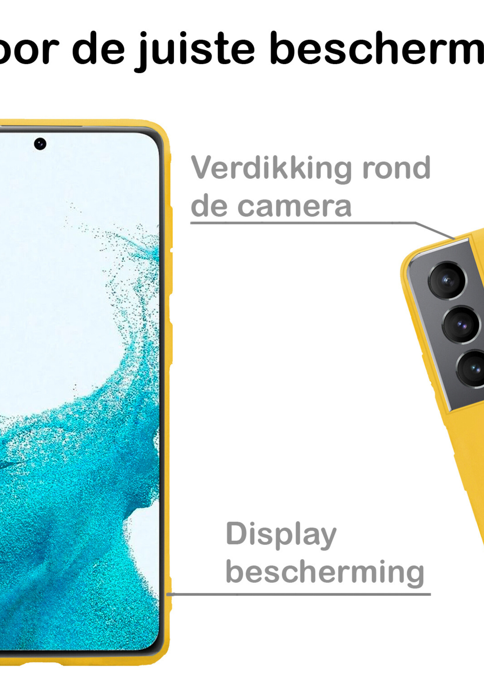 BTH Samsung Galaxy S22 Plus Hoesje Siliconen Case Cover - Samsung S22 Plus Hoesje Cover Hoes Siliconen - Geel