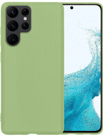 BTH BTH Samsung Galaxy S22 Ultra Hoesje Siliconen - Groen