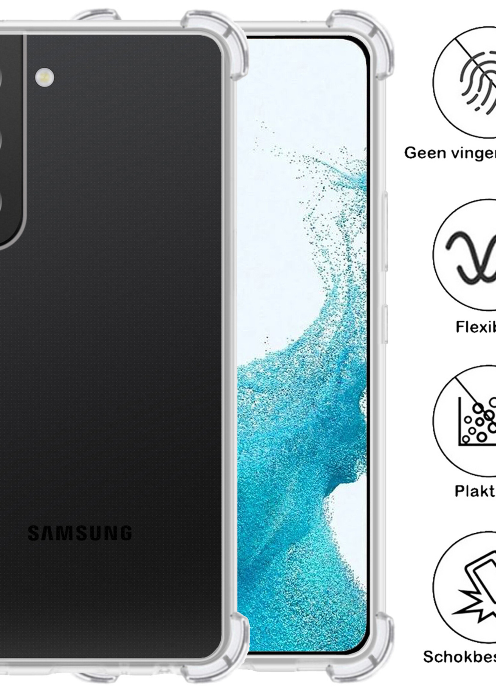 BTH Samsung S22 Plus Hoesje Siliconen Shock Proof Case Transparant - Samsung Galaxy S22 Plus Hoesje Transparant - Samsung Galaxy S22 Plus Hoes Cover Case Shockproof