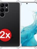 BTH BTH Samsung Galaxy S22 Ultra Hoesje Shockproof - Transparant - 2 PACK