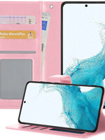 BTH BTH Samsung Galaxy S22 Hoesje Bookcase - Lichtroze