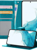 BTH BTH Samsung Galaxy S22 Hoesje Bookcase - Turquoise