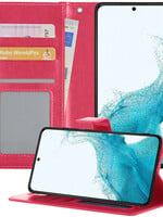 BTH BTH Samsung Galaxy S22 Plus Hoesje Bookcase - Donkerroze