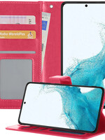 BTH BTH Samsung Galaxy S22 Ultra Hoesje Bookcase - Donkerroze