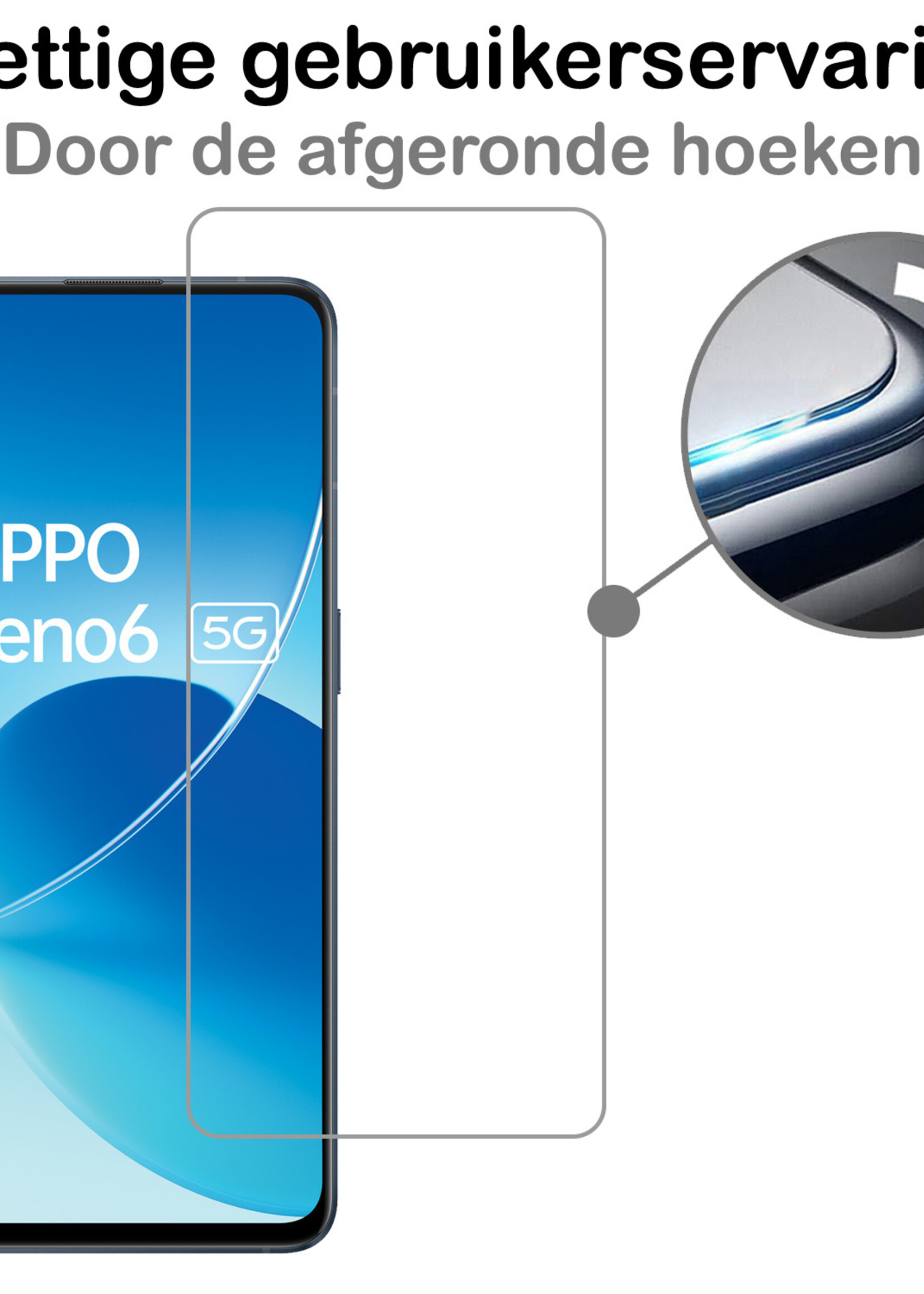 BTH Screenprotector Geschikt voor OPPO Reno 6 Screenprotector Glas Gehard Tempered Glass - Screenprotector Geschikt voor OPPO Reno 6 Screen Protector Screen Cover - 3 PACK