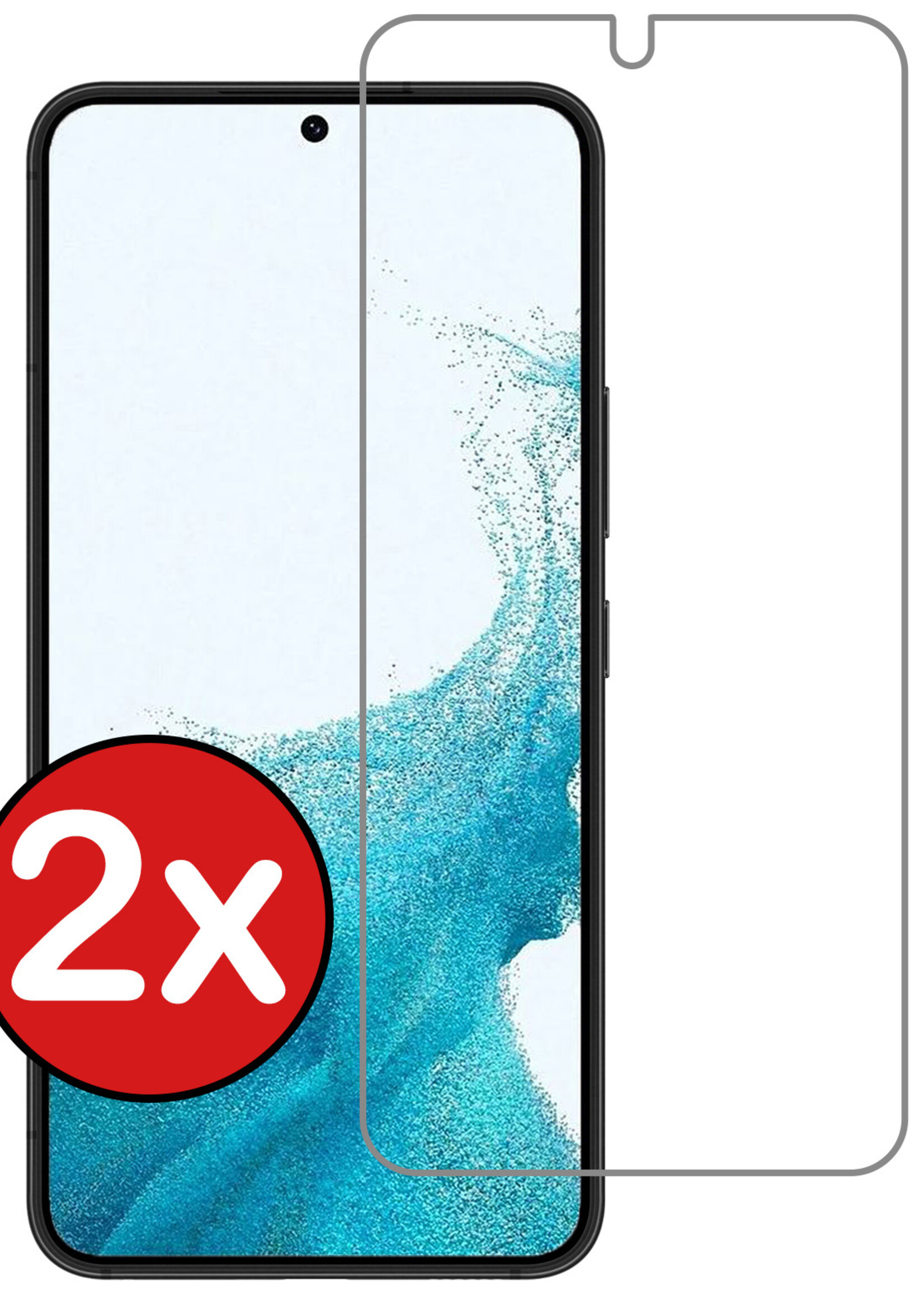 BTH Screenprotector Geschikt voor Samsung S22 Screenprotector Glas Gehard Tempered Glass - Screenprotector Geschikt voor Samsung Galaxy S22 Screen Protector Screen Cover - 2 PACK