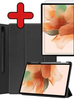 BTH BTH Samsung Galaxy Tab S7 FE Hoesje Met Screenprotector - Zwart