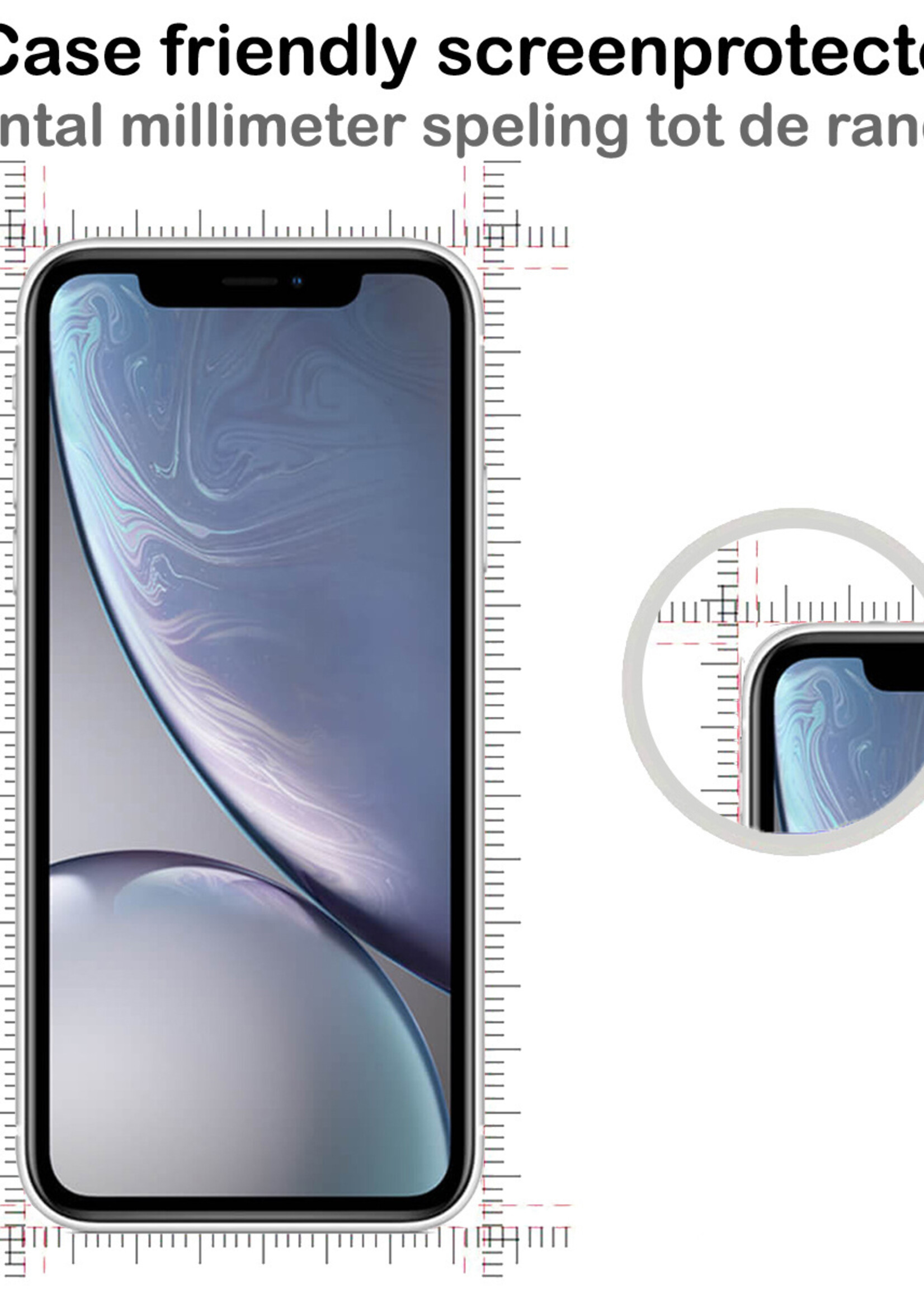 BTH Screenprotector Geschikt voor iPhone X Screenprotector Glas Gehard Met Dichte Notch - Screenprotector Geschikt voor iPhone X Screen Protector Glas Tempered Glass - 2 PACK