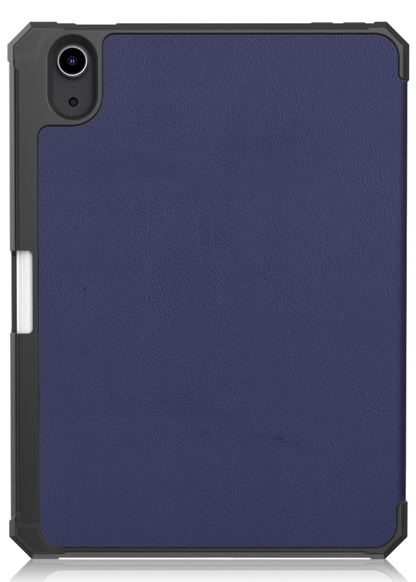 BTH Hoes Geschikt voor iPad Mini 6 Hoes Book Case Hoesje Trifold Cover Met Uitsparing Geschikt voor Apple Pencil Met Screenprotector - Hoesje Geschikt voor iPad Mini 6 Hoesje Bookcase - Donkerblauw