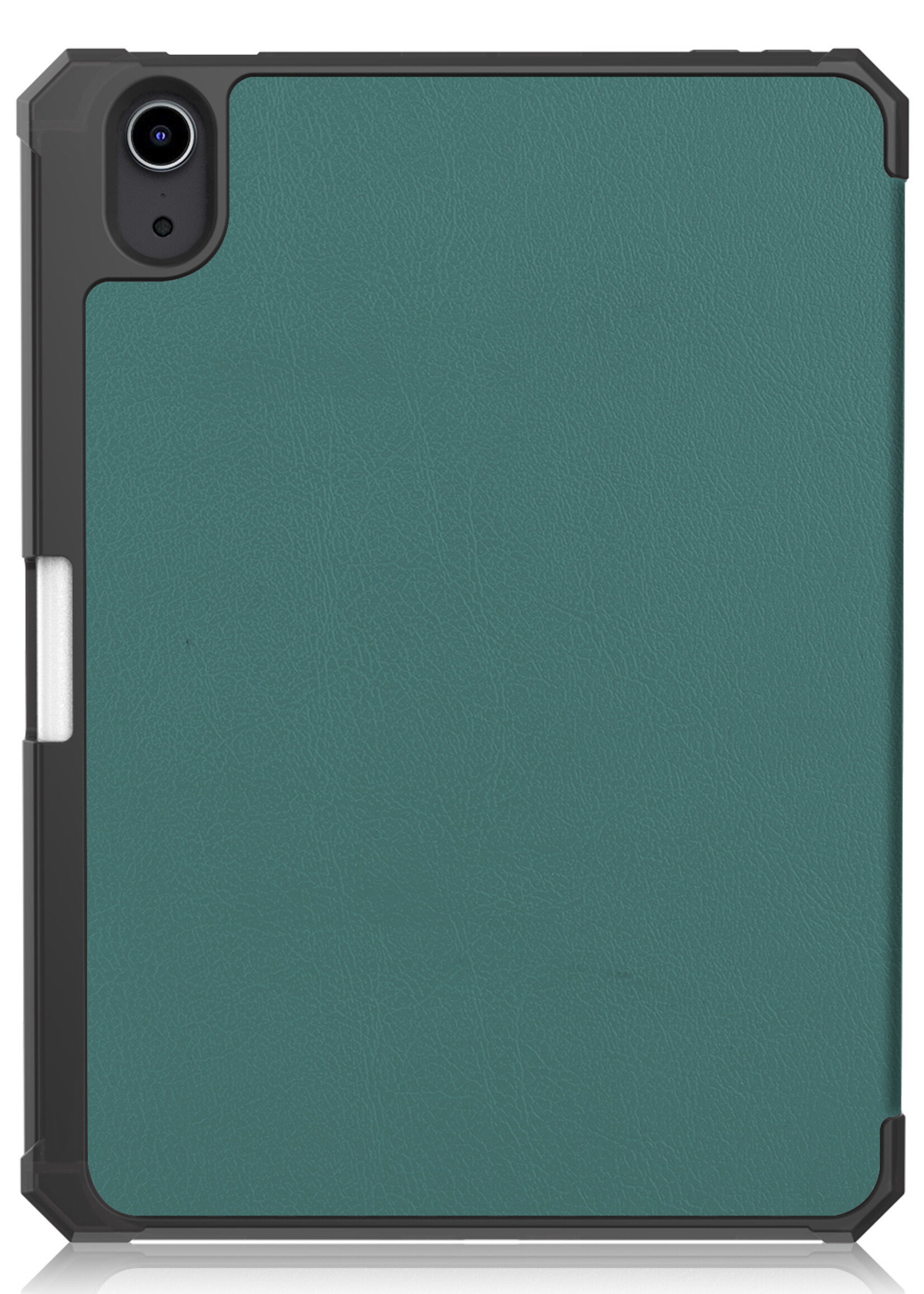 BTH Hoes Geschikt voor iPad Mini 6 Hoes Book Case Hoesje Trifold Cover Met Uitsparing Geschikt voor Apple Pencil Met Screenprotector - Hoesje Geschikt voor iPad Mini 6 Hoesje Bookcase - Donkergroen