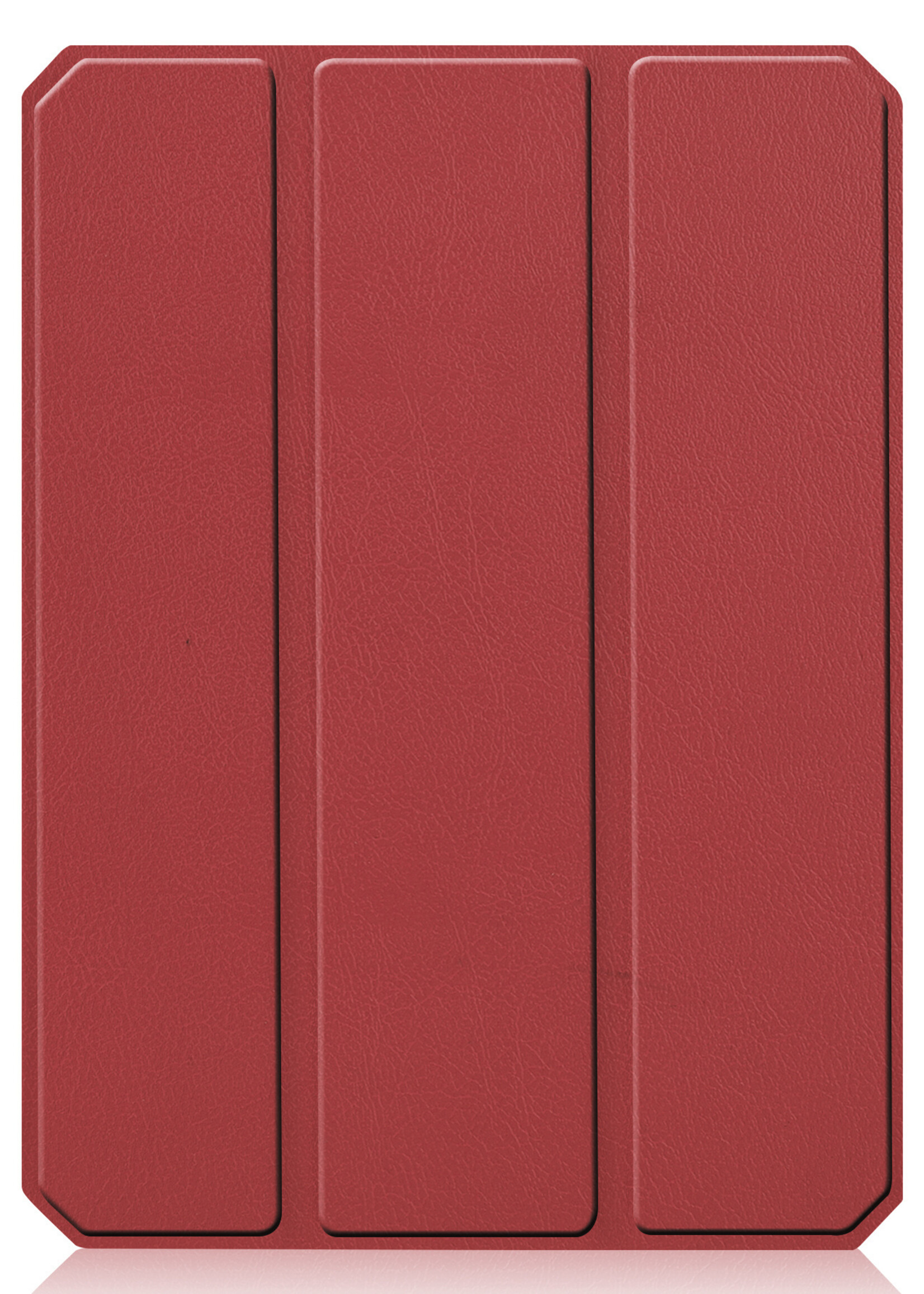 BTH Hoes Geschikt voor iPad Mini 6 Hoes Book Case Hoesje Trifold Cover Met Uitsparing Geschikt voor Apple Pencil Met Screenprotector - Hoesje Geschikt voor iPad Mini 6 Hoesje Bookcase - Donkerrood