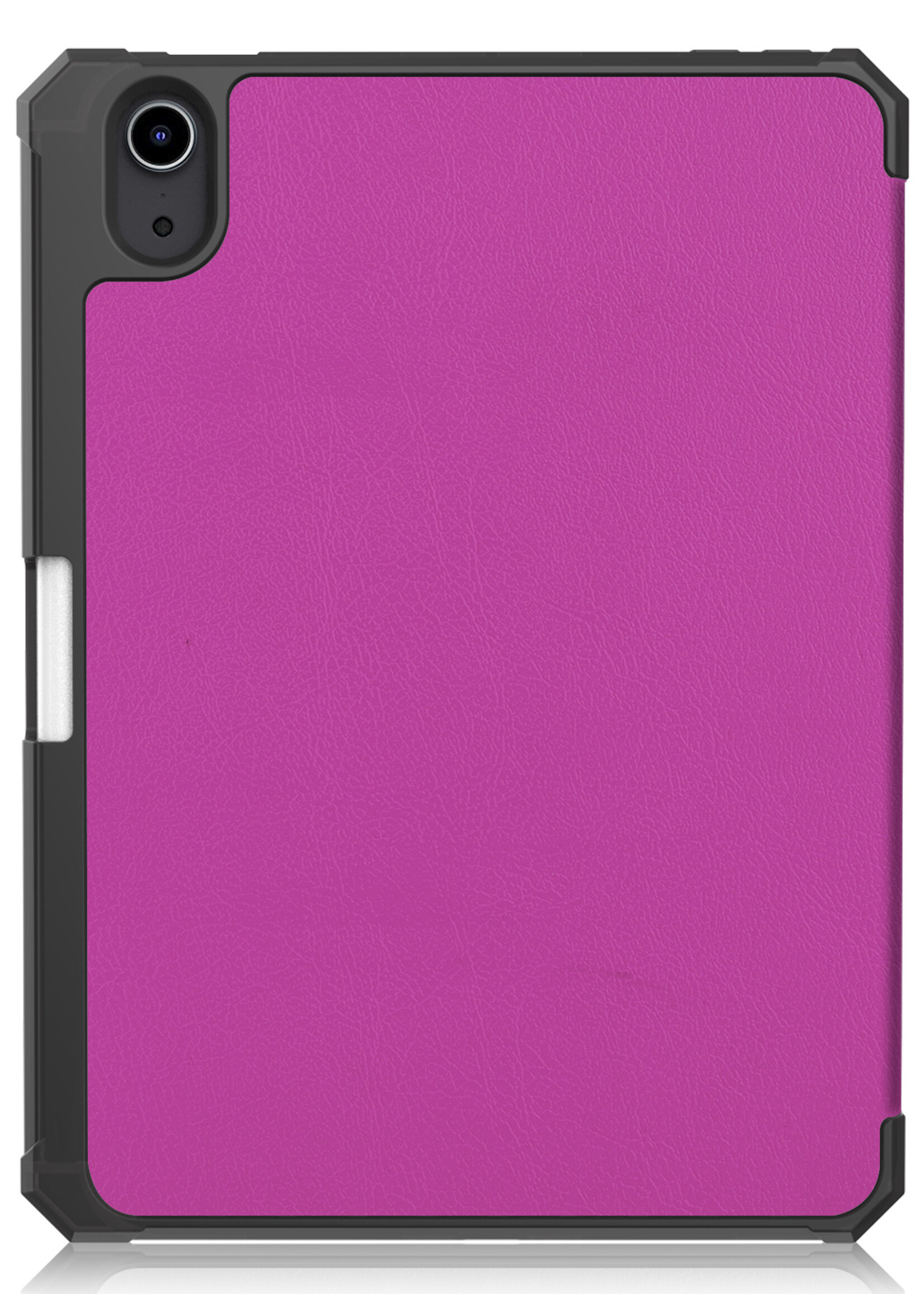 BTH Hoes Geschikt voor iPad Mini 6 Hoes Book Case Hoesje Trifold Cover Met Uitsparing Geschikt voor Apple Pencil Met Screenprotector - Hoesje Geschikt voor iPad Mini 6 Hoesje Bookcase - Paars