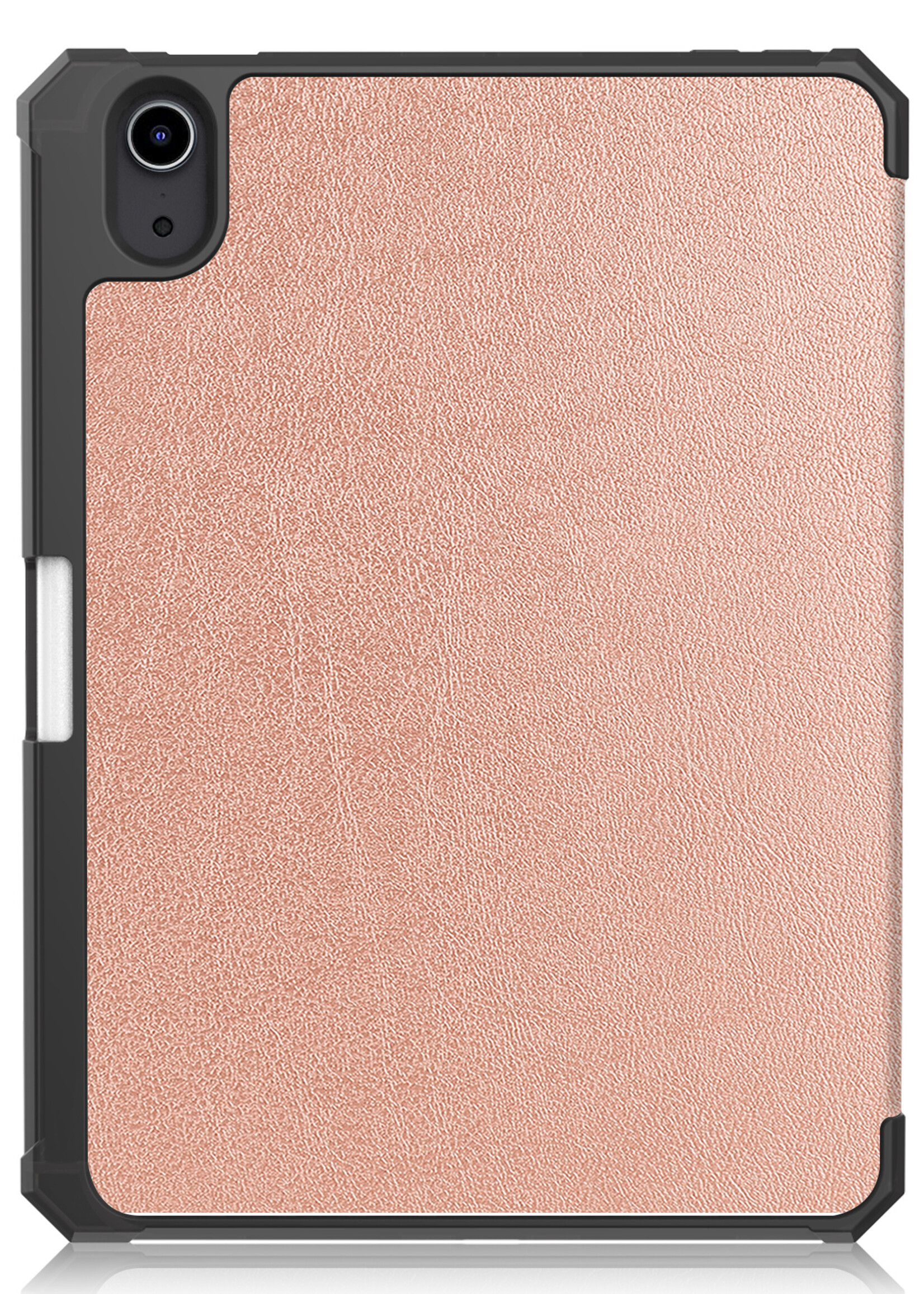BTH Hoes Geschikt voor iPad Mini 6 Hoes Book Case Hoesje Trifold Cover Met Uitsparing Geschikt voor Apple Pencil Met Screenprotector - Hoesje Geschikt voor iPad Mini 6 Hoesje Bookcase - Rosé goud
