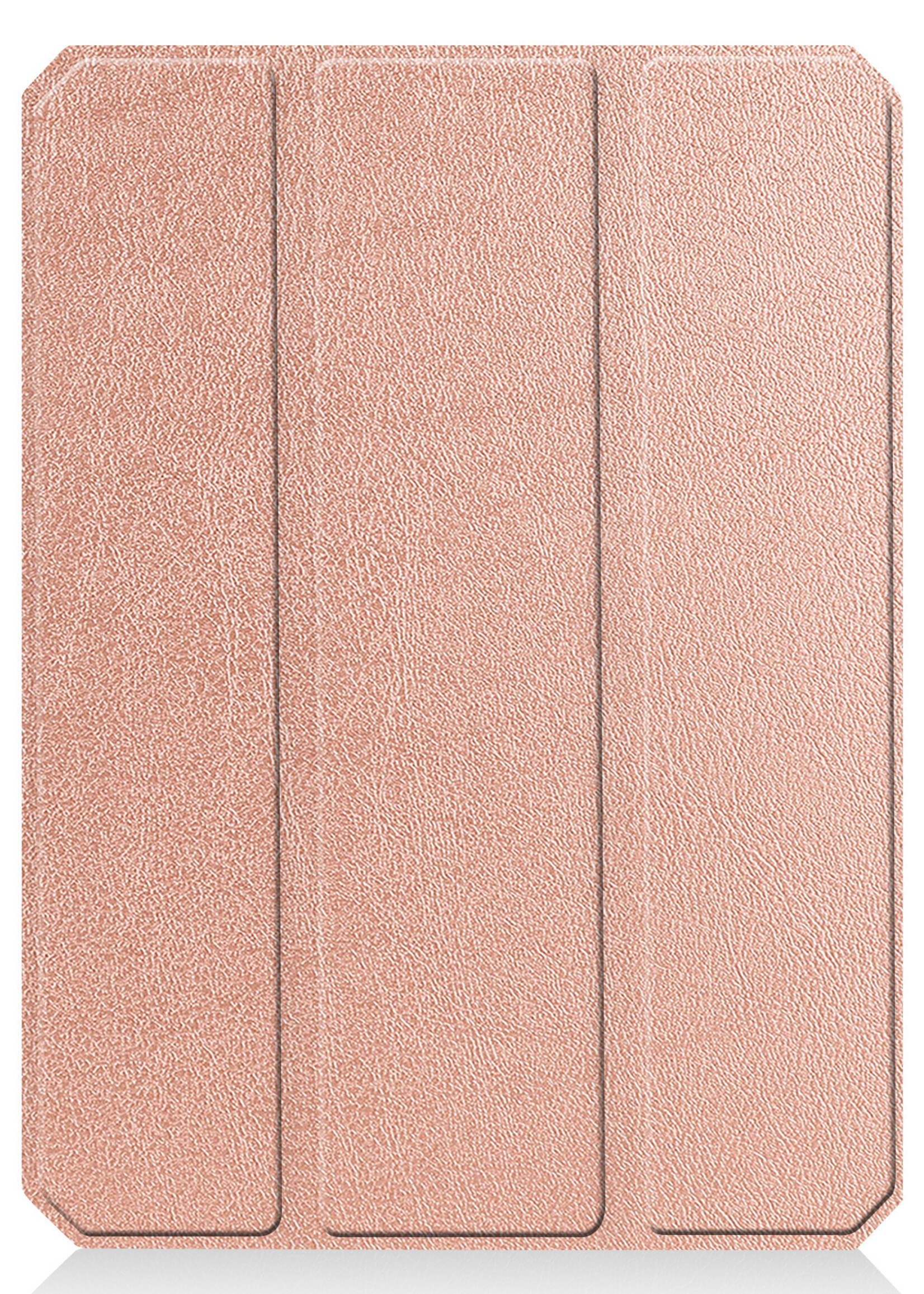 BTH Hoes Geschikt voor iPad Mini 6 Hoes Book Case Hoesje Trifold Cover Met Uitsparing Geschikt voor Apple Pencil Met Screenprotector - Hoesje Geschikt voor iPad Mini 6 Hoesje Bookcase - Rosé goud