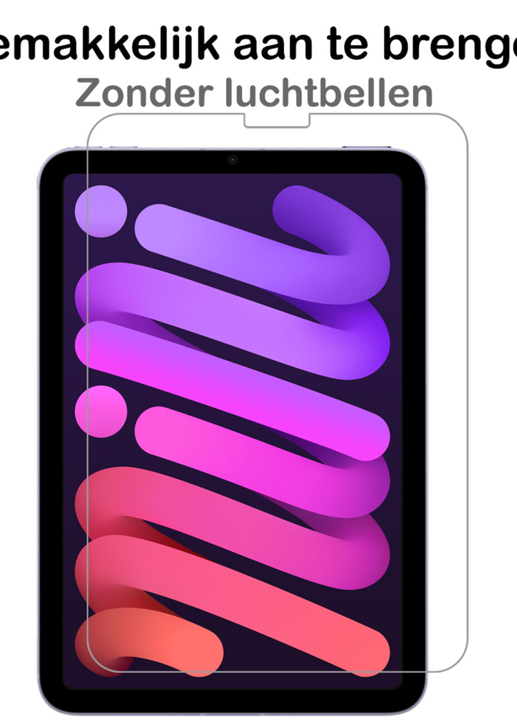 BTH Hoes Geschikt voor iPad Mini 6 Hoes Book Case Hoesje Trifold Cover Met Uitsparing Geschikt voor Apple Pencil Met Screenprotector - Hoesje Geschikt voor iPad Mini 6 Hoesje Bookcase - Don't Touch Me