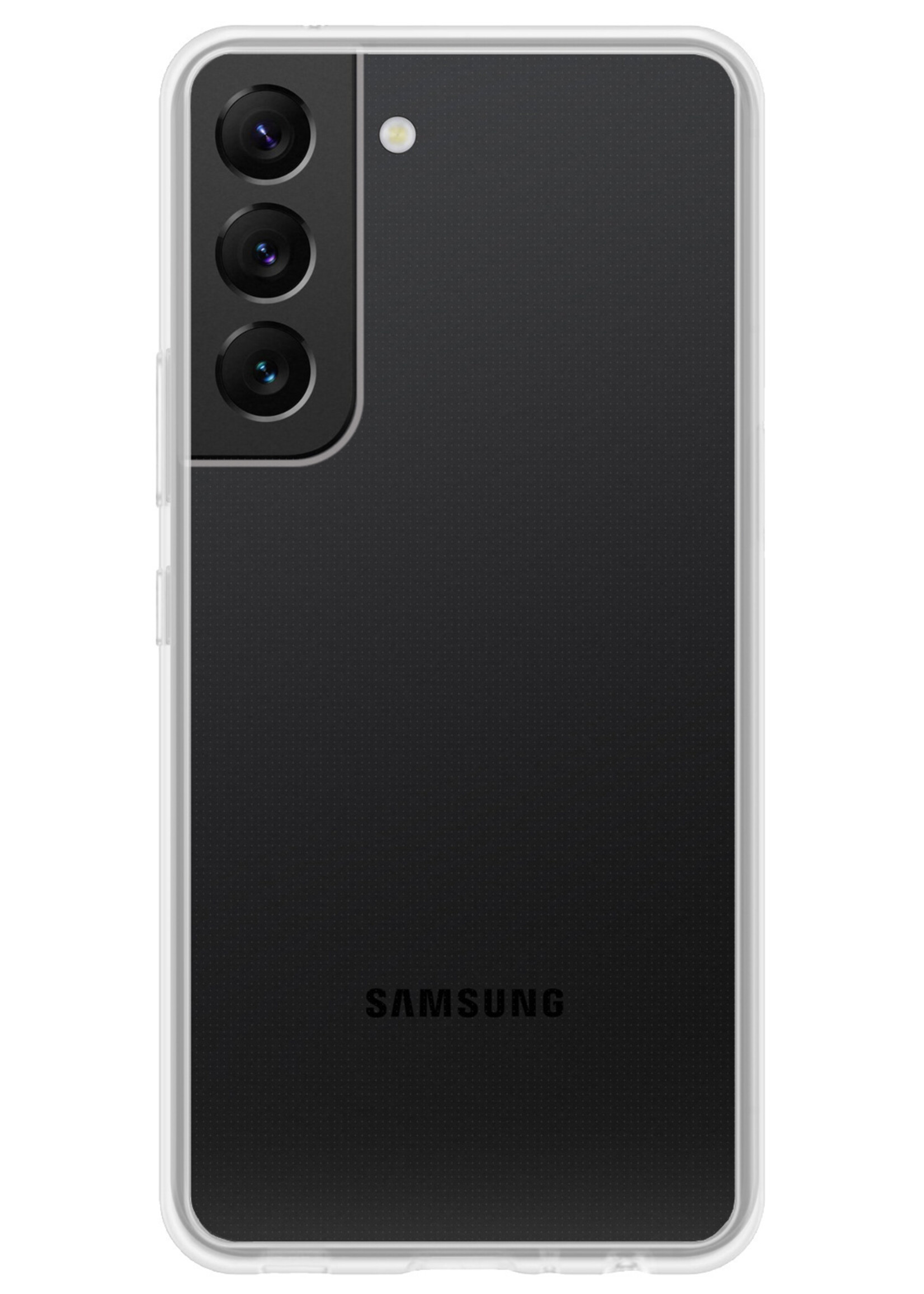 BTH Hoesje Geschikt voor Samsung S22 Hoesje Siliconen Case Hoes Met Screenprotector - Hoes Geschikt voor Samsung Galaxy S22 Hoes Cover Case - Transparant