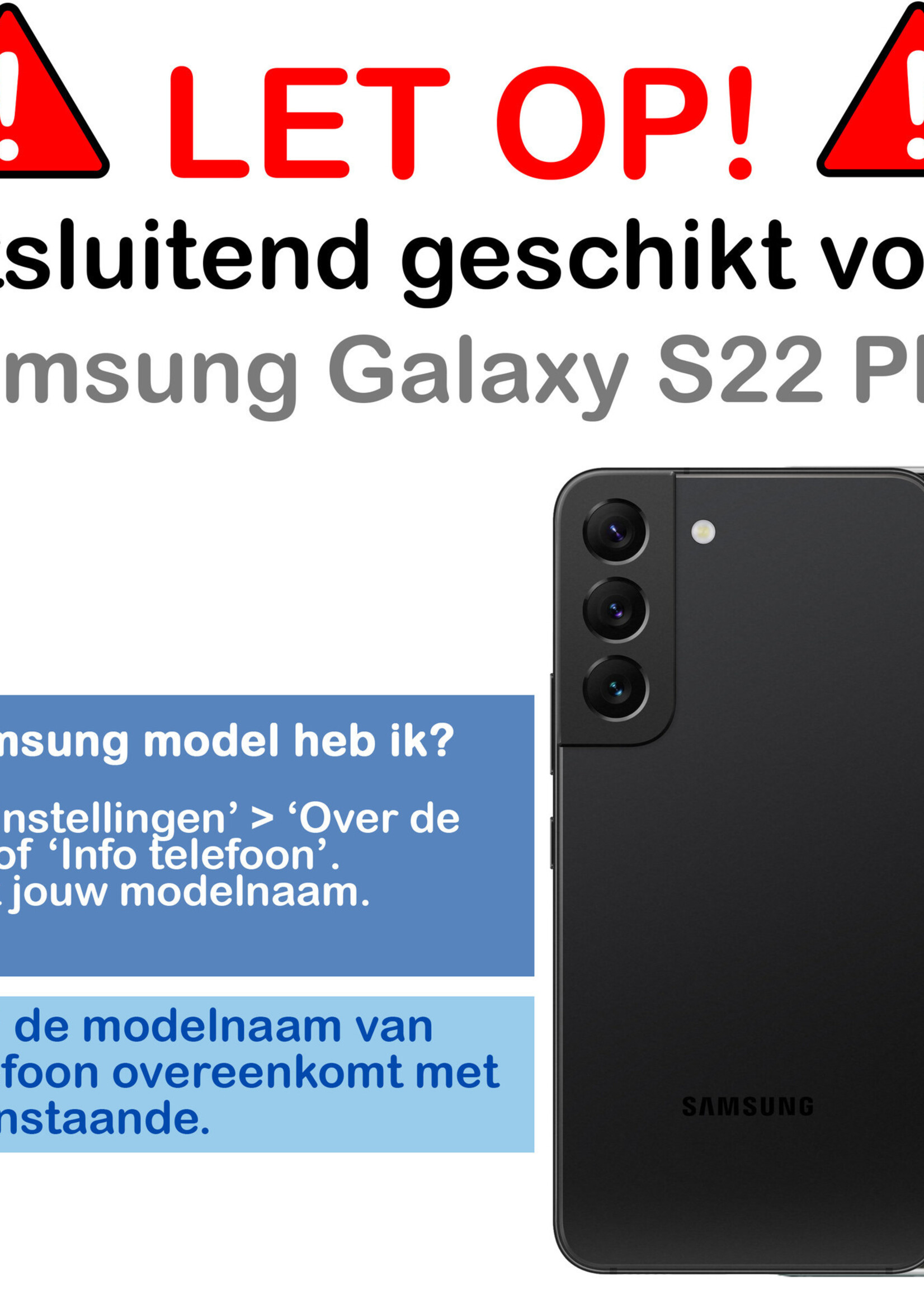 BTH Hoesje Geschikt voor Samsung S22 Plus Hoesje Siliconen Case Hoes Met Screenprotector - Hoes Geschikt voor Samsung Galaxy S22 Plus Hoes Cover Case - Donkerblauw