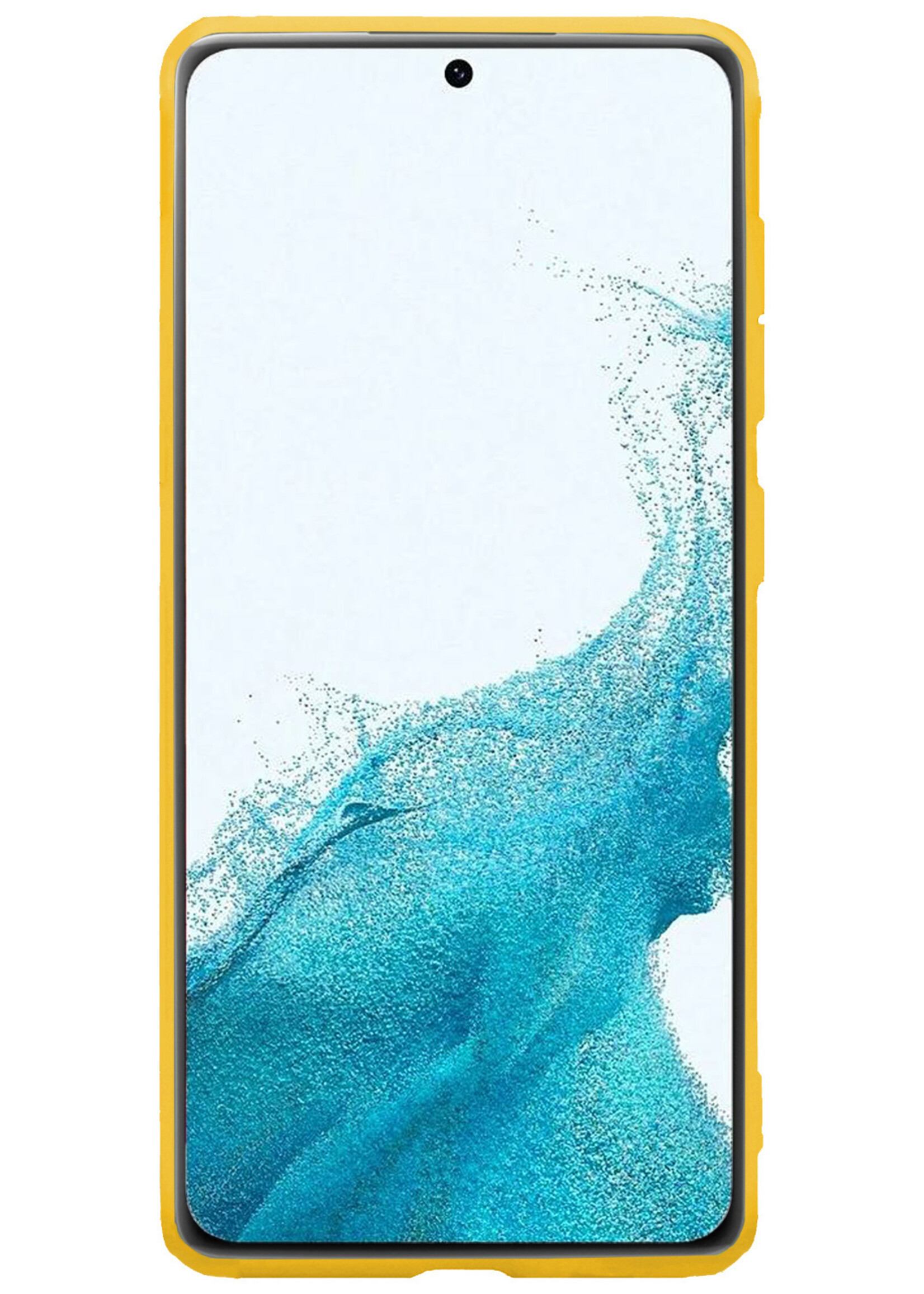 BTH Hoesje Geschikt voor Samsung S22 Ultra Hoesje Siliconen Case Hoes Met Screenprotector - Hoes Geschikt voor Samsung Galaxy S22 Ultra Hoes Cover Case - Geel