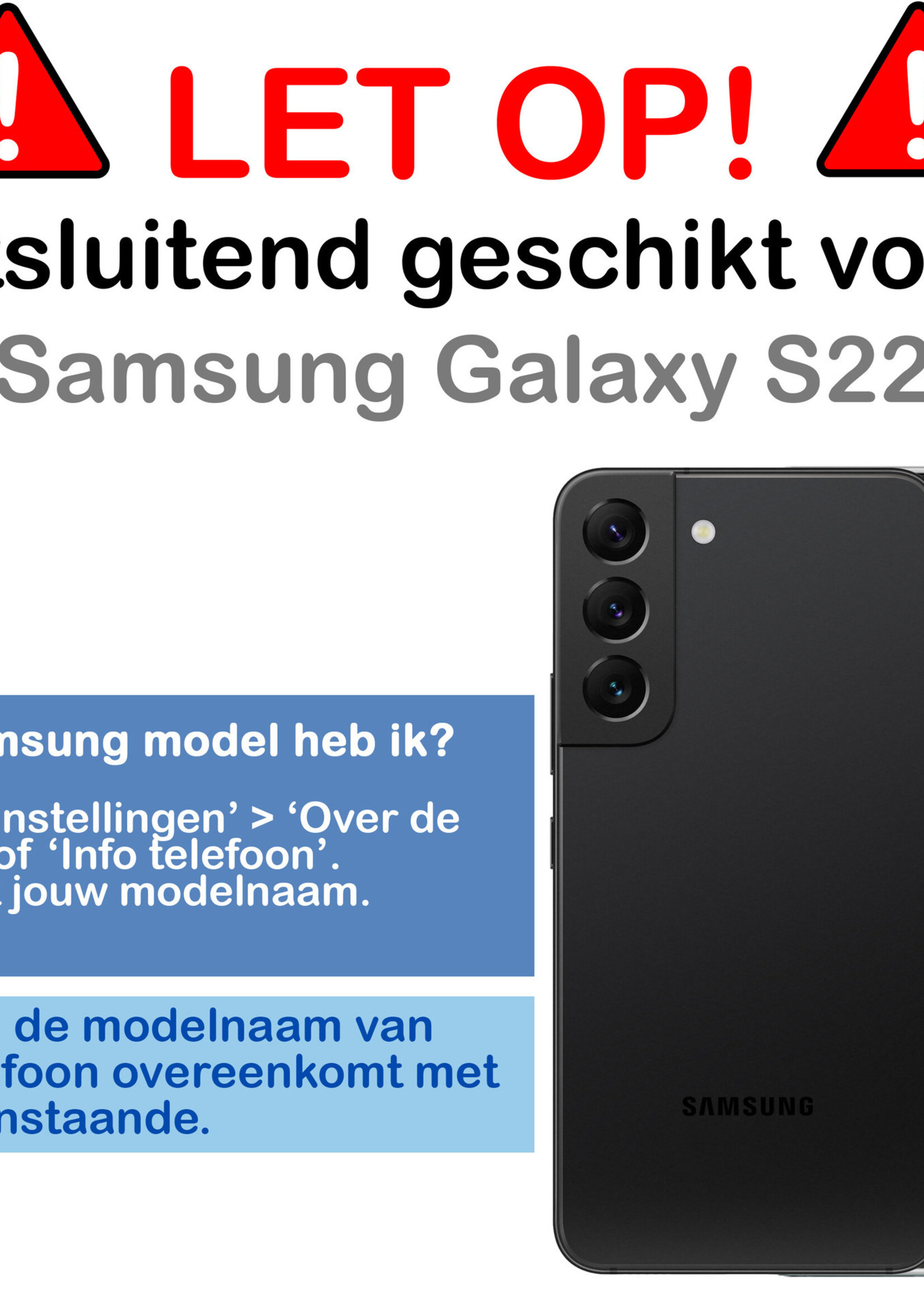 BTH Hoesje Geschikt voor Samsung S22 Hoesje Book Case Hoes Portemonnee Cover Walletcase Met 2x Screenprotector - Hoes Geschikt voor Samsung Galaxy S22 Hoes Bookcase Hoesje - Paars