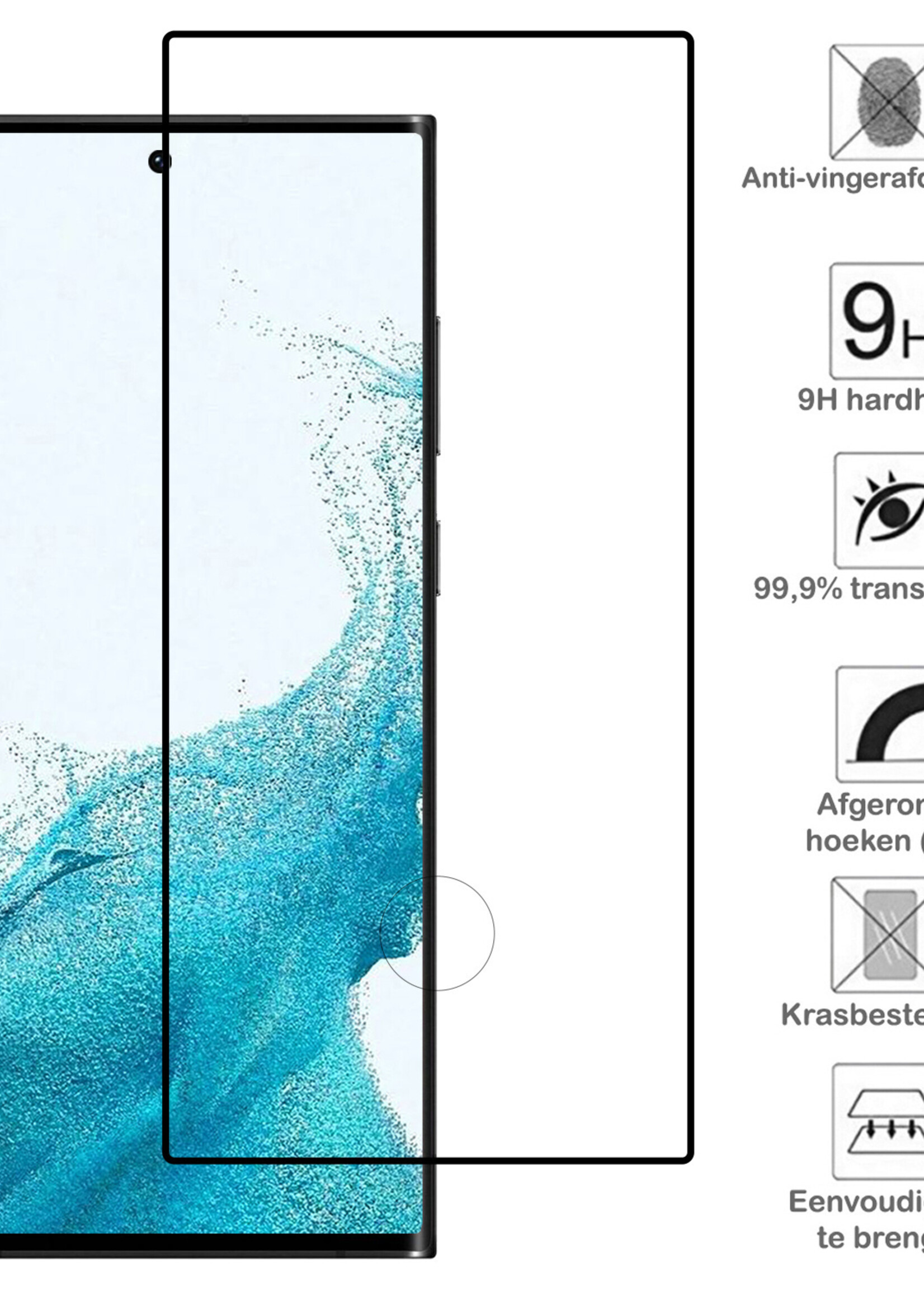 BTH Hoesje Geschikt voor Samsung S22 Ultra Hoesje Book Case Hoes Portemonnee Cover Walletcase Met 2x Screenprotector - Hoes Geschikt voor Samsung Galaxy S22 Ultra Hoes Bookcase Hoesje - Turquoise