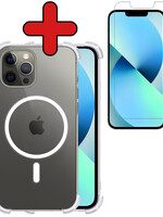 BTH BTH iPhone 13 Pro Hoesje Transparant Met Screenprotector