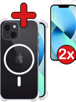 BTH BTH iPhone 13 Mini Magsafe Hoesje Transparant Met 2x Screenprotector