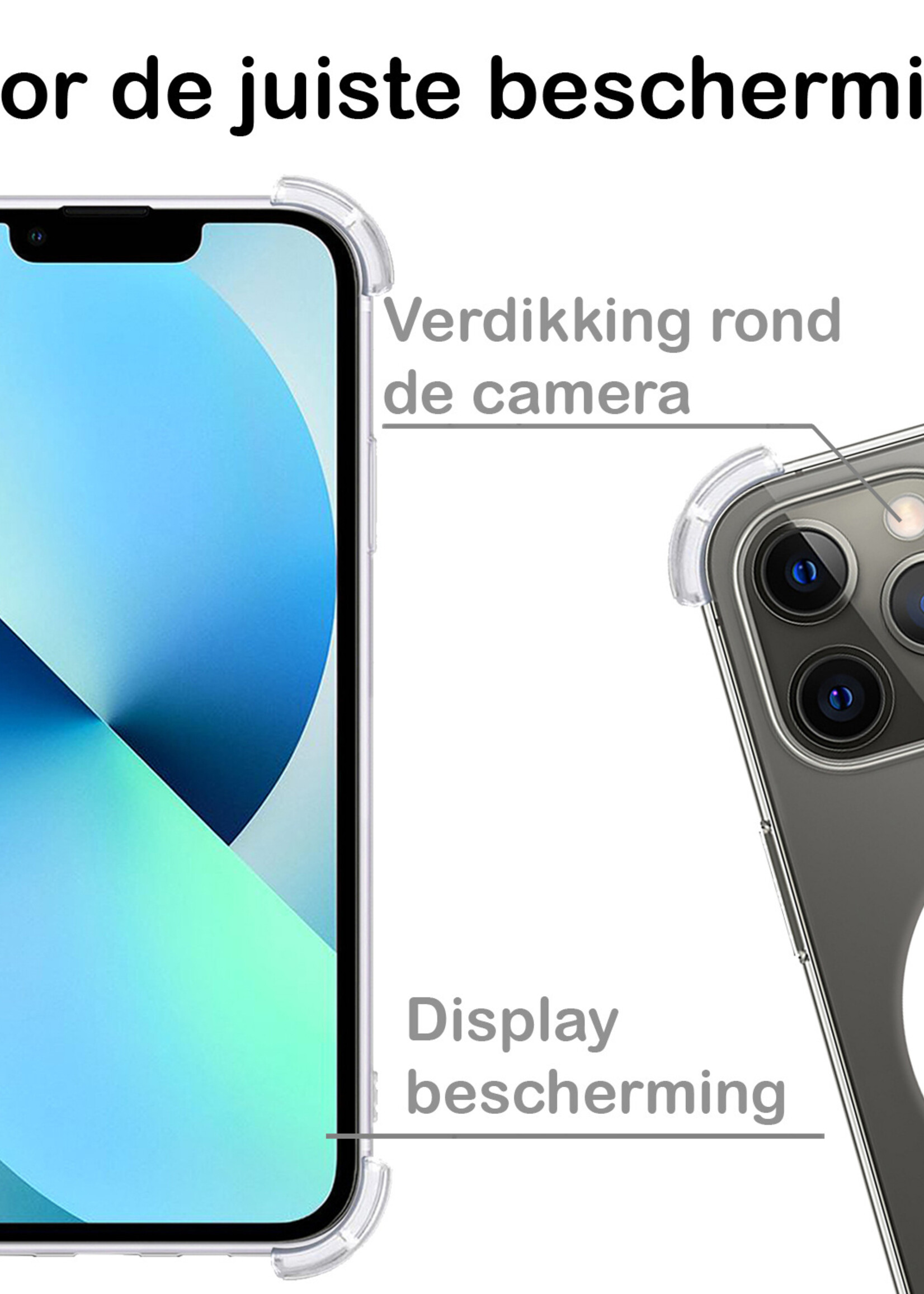 BTH Hoesje Geschikt voor iPhone 13 Pro Max Hoesje Geschikt voor Magsafe Hoesje Shock Proof Cover Met 2x Screenprotector - Hoes Geschikt voor iPhone 13 Pro Max Hoesje Magsafe Case Shockproof - Transparant
