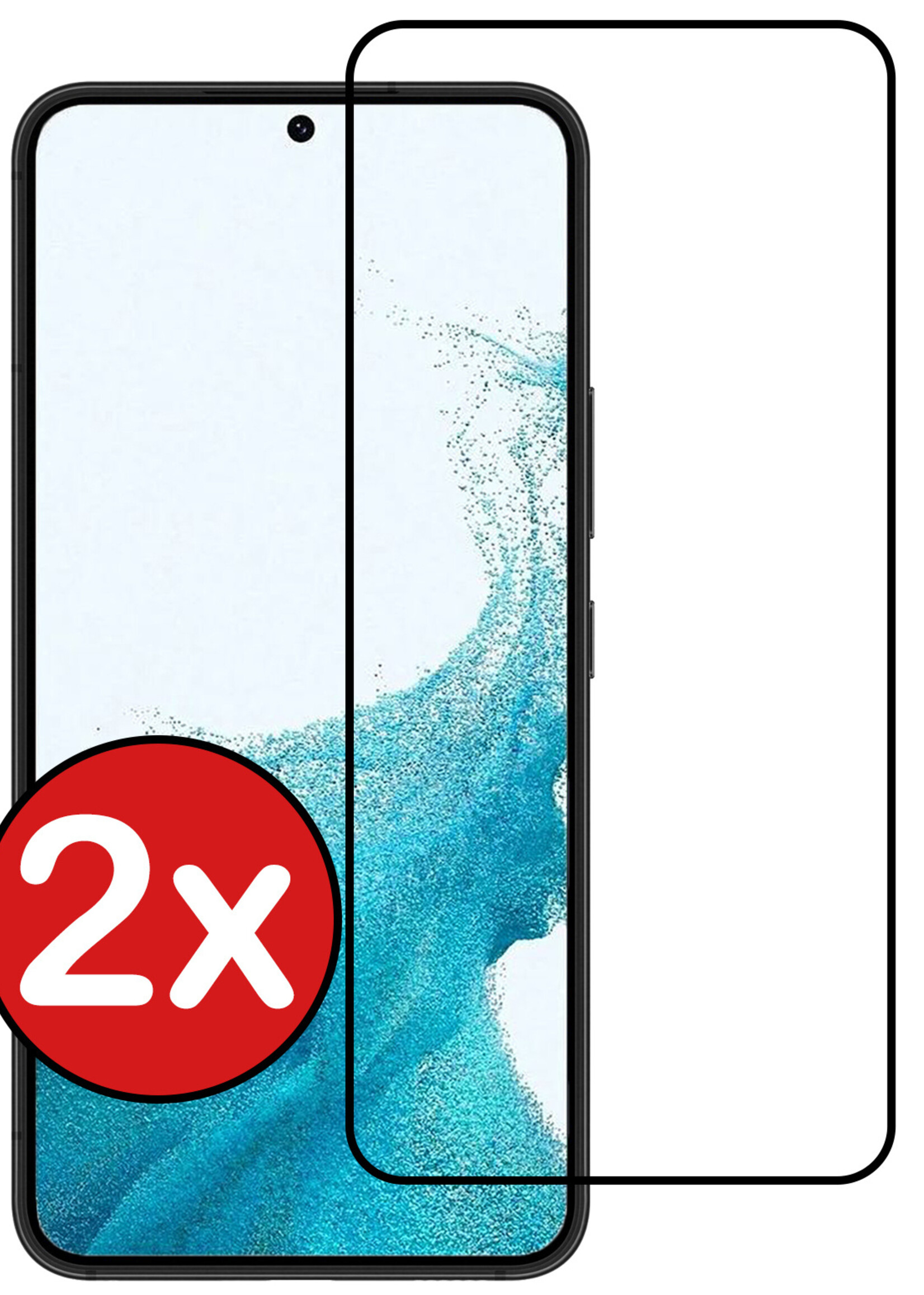 BTH Screenprotector Geschikt voor Samsung S22 Plus Screenprotector Glas Gehard Tempered Glass Full Cover - Screenprotector Geschikt voor Samsung Galaxy S22 Plus Screen Protector Screen Cover - 2 PACK